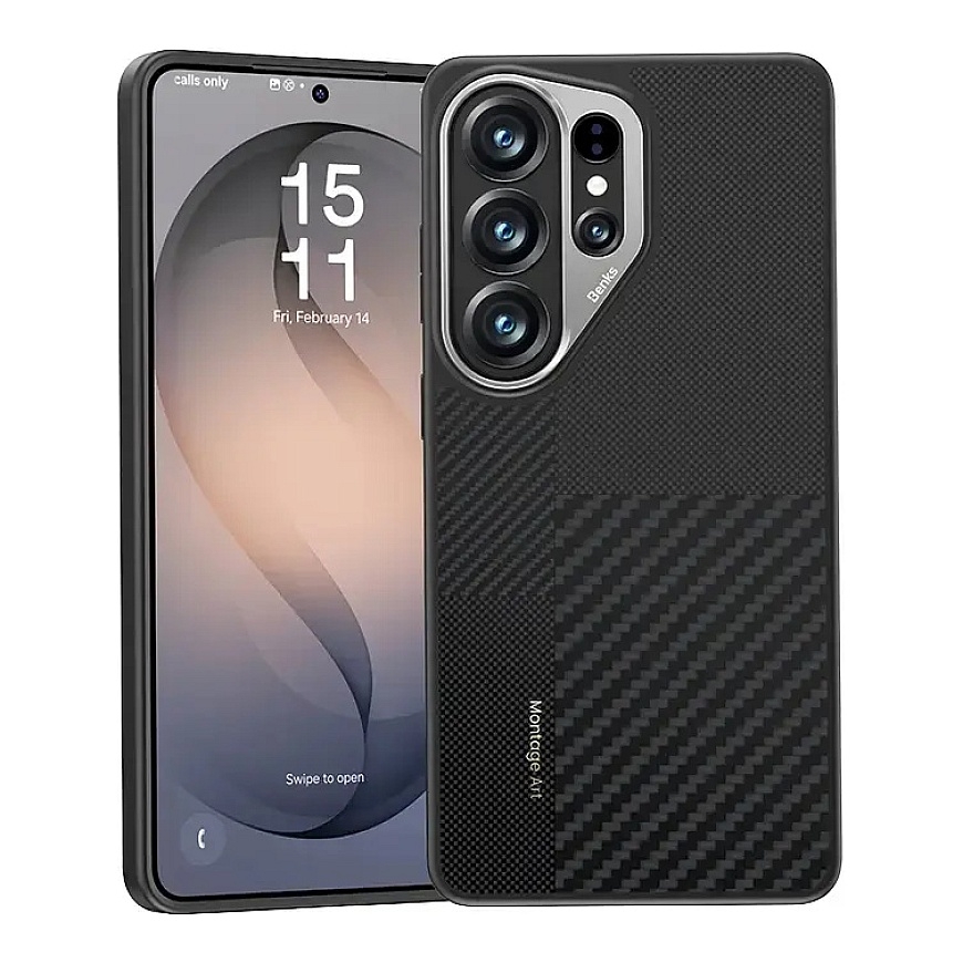 Benks Montage Magnetic Armor Pro Kevlar telefono dėklas su MagSafe palaikymu Samsung Galaxy S26 Ultra (S948) juodas
