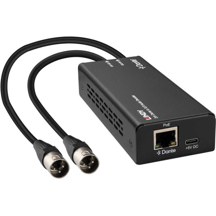 Heli dekooder - Lindy 2ch Dante XLR-ile 96kHz 24-Bit PoE Must – 3