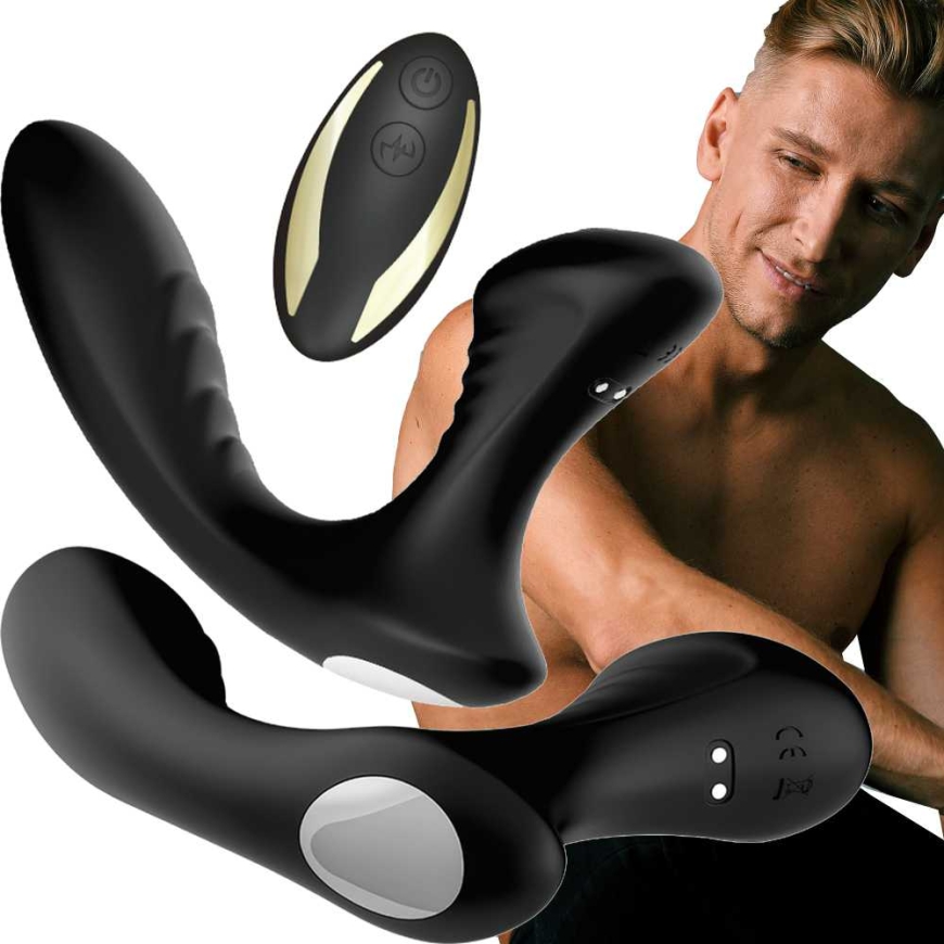 B Series Joy Prostate Massager Male Vibrator with Remote Black
