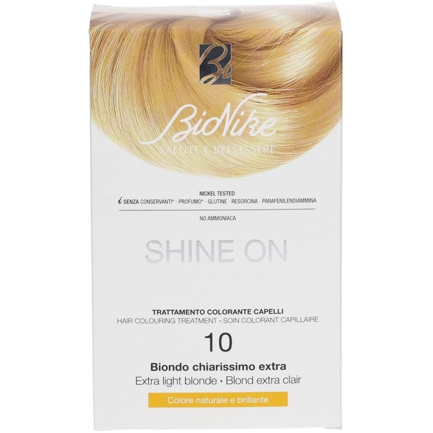 BioNike Shine On Püsiv Juuksevärv 10 Üks Extra Hele Kergedele Juustele, 145 ml
