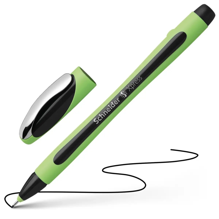 Fineliner pen SCHNEIDER XPRESS 0.8mm, green body, black ink – 2
