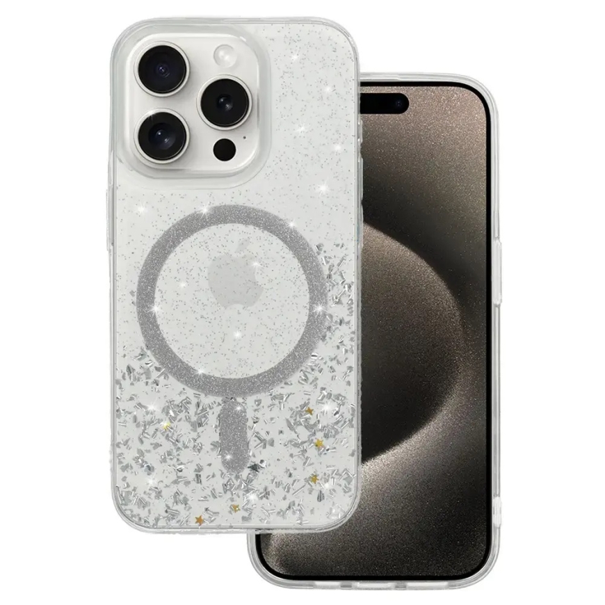 Tel Protect Moonlite telefono dėklas su MagSafe palaikymu iPhone 16 sidabrinis skaidrus