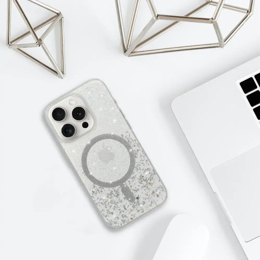 Tel Protect Moonlite telefoni ümbris MagSafe toega iPhone 16 hõbedane läbipaistev – 5