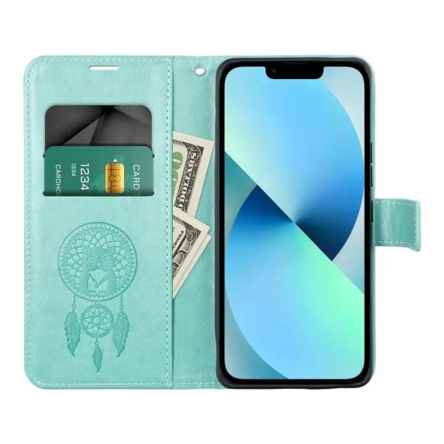 MEZZO unelmaverkko kirjatyyppinen puhelintasku iPhone 16 Plus:lle vihreä – 3