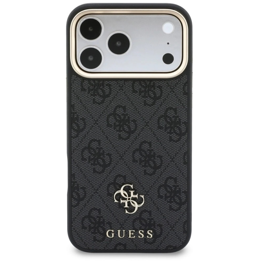 Dėklas Guess 4G su pinigine ir dirželiu Magsafe, skirtas iPhone 18 Pro / 17 Pro, rudas – 4