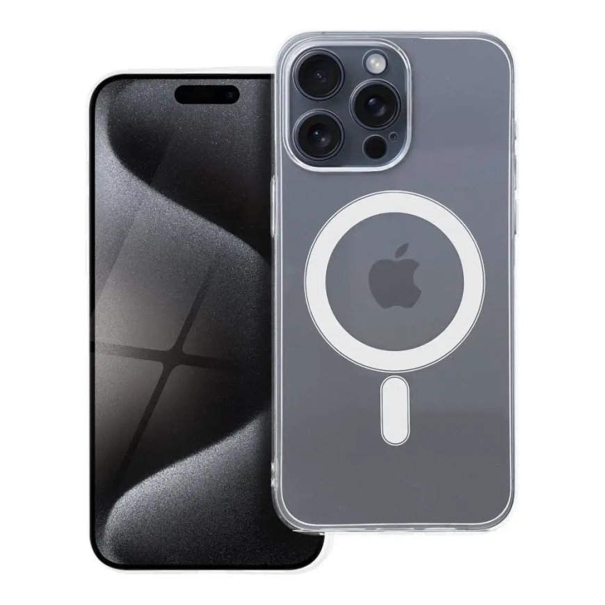 2 mm чехол с поддержкой MagSafe для телефона iPhone 15 Pro Max прозрачный