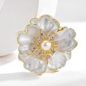 Troli Beautiful Brooch with Pearls and Crystals Shining Flower Golden Troli Beautiful Brooch with Pearls and Crystals Shining Flower Golden