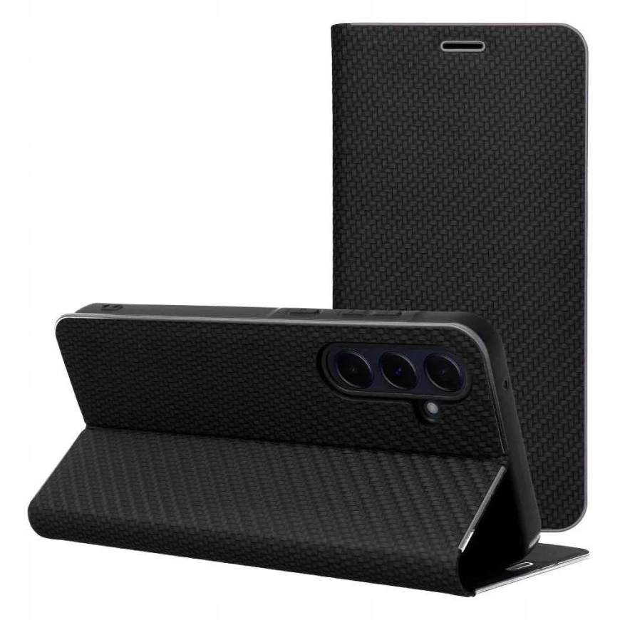 OEM LUNA Book Carbon Case for Xiaomi Redmi Note 14 4G (GLOBAL - 164.84mm x 78.15mm x 8.16mm) black color – 5