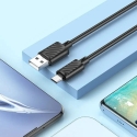 HOCO X88 tiedonsiirto- ja latauskaapeli | USB-A Micro USB:lle | 12W | 1m | musta HOCO X88 tiedonsiirto- ja latauskaapeli | USB-A Micro USB:lle | 12W | 1m | musta