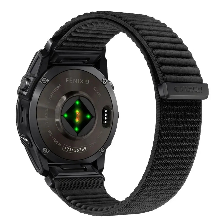 TECH-PROTECT NYLONLOOP GARMIN FENIX 5X / 5X PLUS / 6X / 6X PRO / 7X / 8 / 8 PRO / 9 / 9 PRO (51 MM) JUODAS – 2