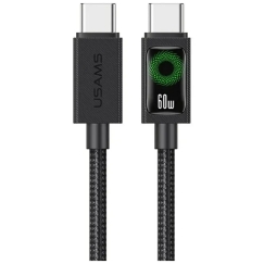 USAMS U92 data transfer and charging cable | USB-C to USB-C | 60W | 1.2m | black
