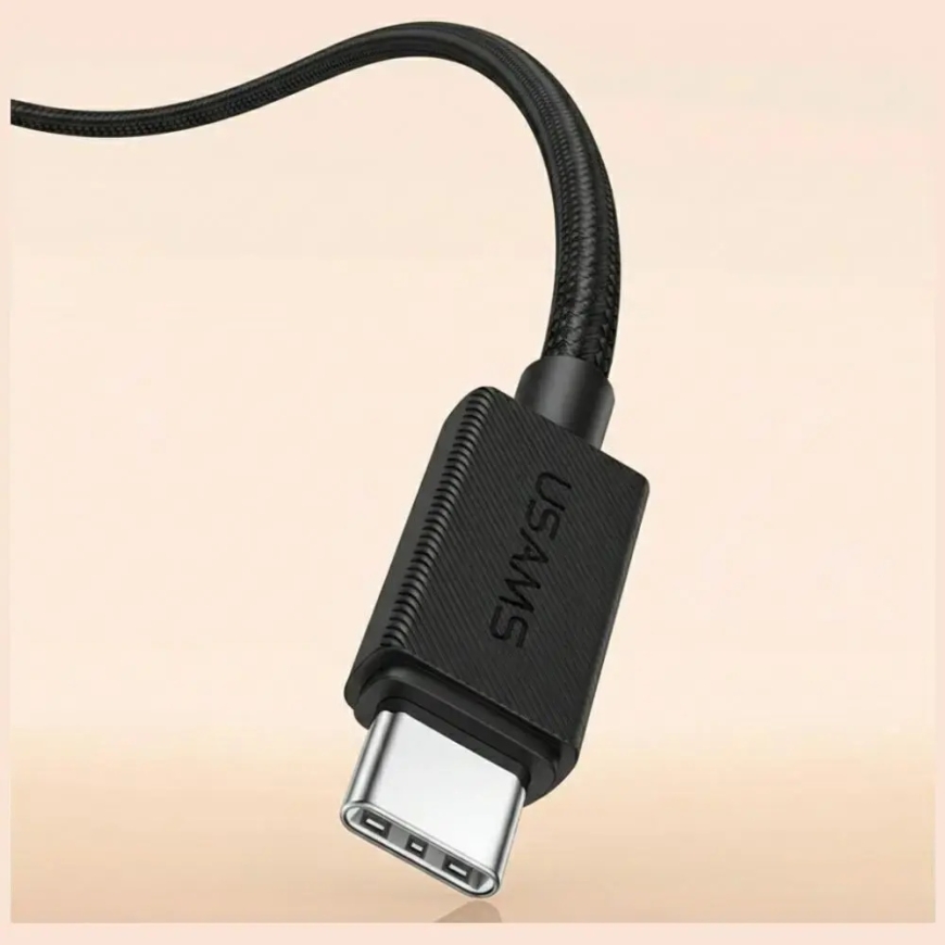 USAMS U92 andmeedastus- ja laadimiskaabel | USB-C kuni USB-C | 60W | 1.2m | must – 2