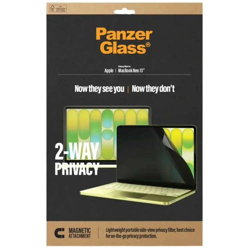 Приватное стекло PanzerGlass Magnetic 2-Way Privacy для MacBook Neo 13" – 4