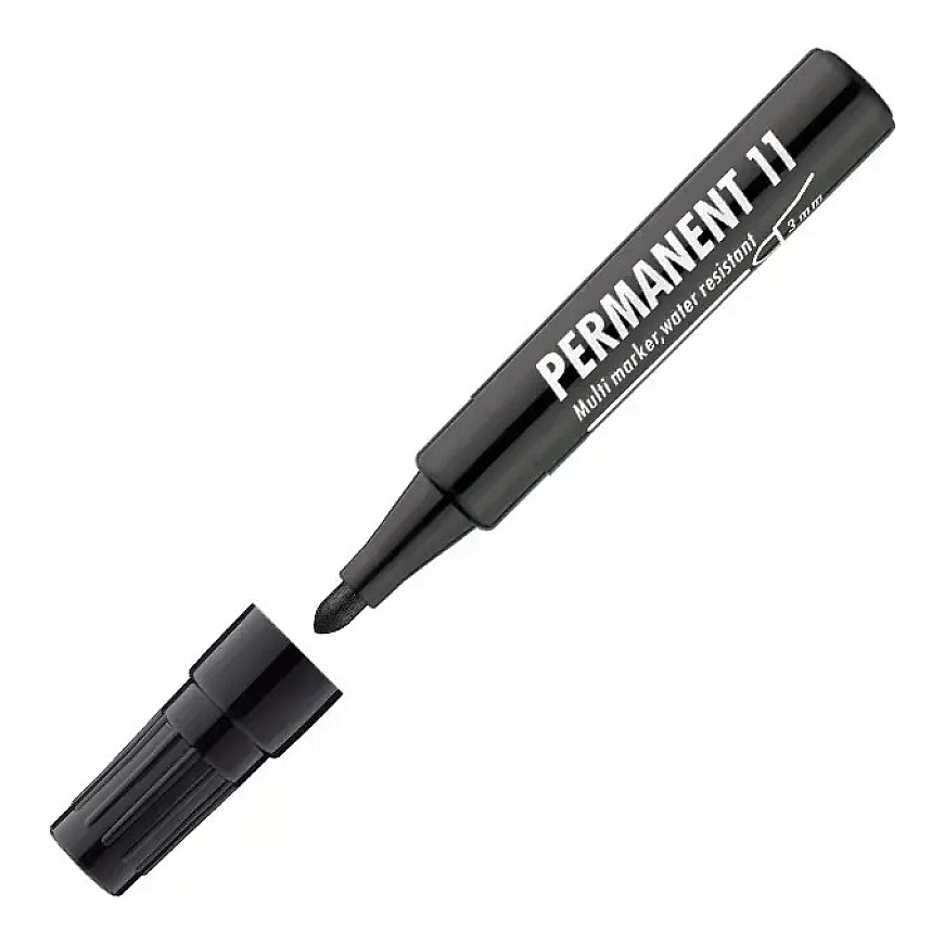 Püsiv marker ICO 11 koonus, 1-3 mm, must (plastikust korpus)