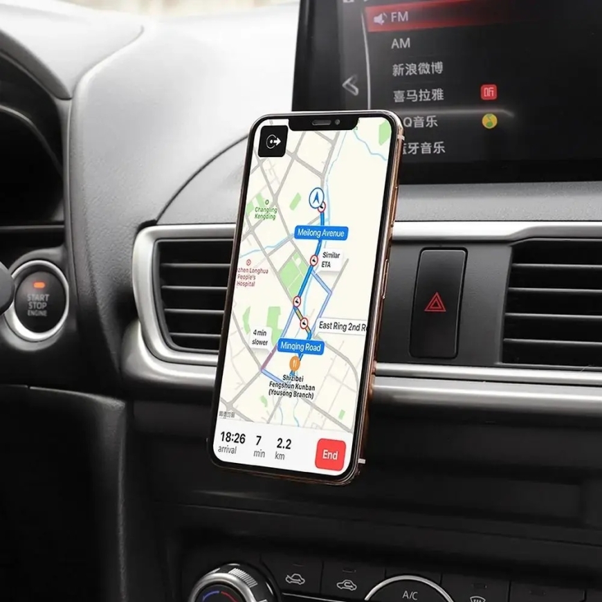 HOCO CA47 magnētisks auto telefona turētājs uz gaisa deflektora melns – 3