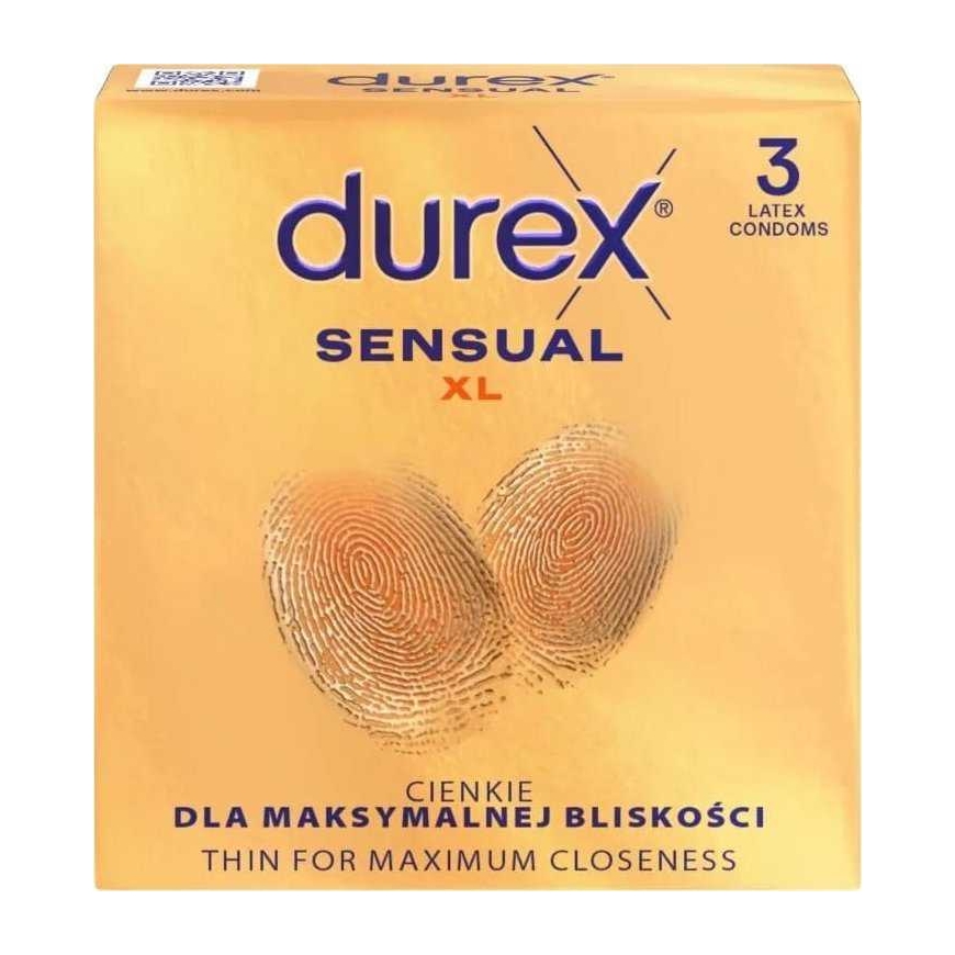 Durex Sensual XL ohuita venytettäviä kondomeja 3 kpl – 3