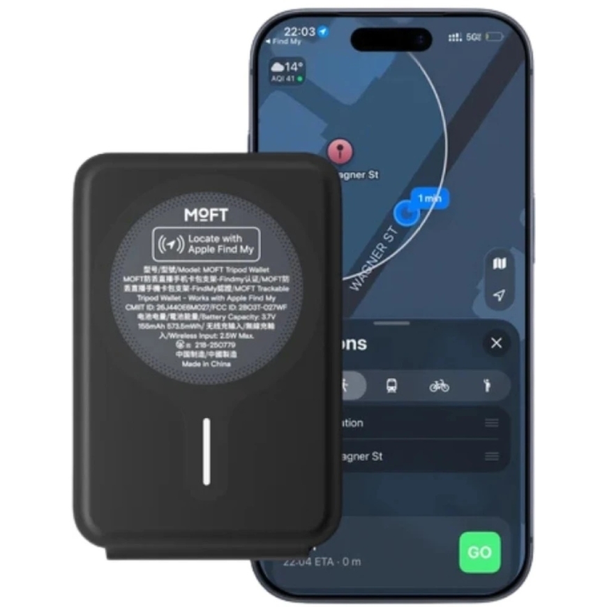 Magnetic wallet and phone holder Moft Movas Trackable Tripod MagSafe black – 3