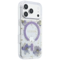 Чехол Guess из смолы с цветами и блеском MagSafe для iPhone 18 Pro Max / 17 Pro Max Фиолетовый Чехол Guess из смолы с цветами и блеском MagSafe для iPhone 18 Pro Max / 17 Pro Max Фиолетовый