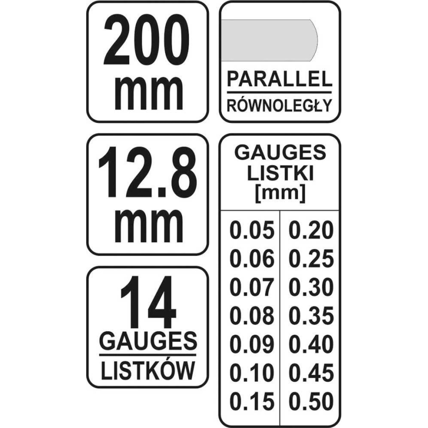 YATO ЩУП 200мм 14 ЛИСТОВ 0.05-0.5мм 7223 – 4