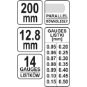 YATO SZCZELINOMIERZ 200mm 14 LISTKÓW 0.05-0.5mm 7223 YATO SZCZELINOMIERZ 200mm 14 LISTKÓW 0.05-0.5mm 7223