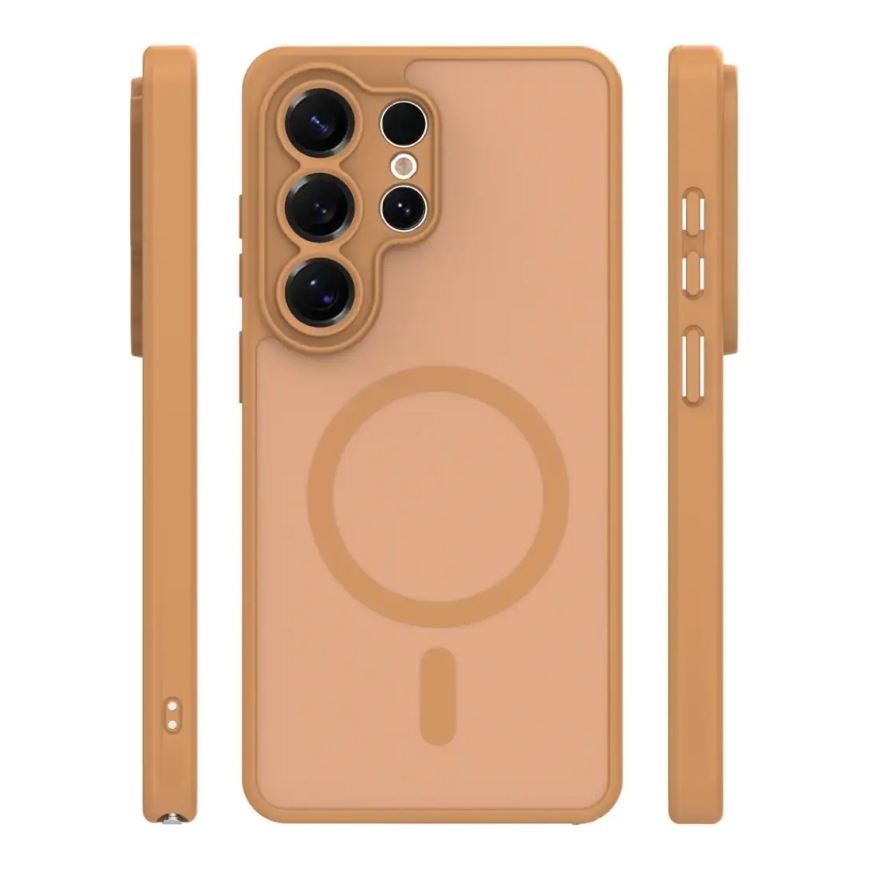 Mag Matt maciņš ar MagSafe atbalstu telefonam Samsung Galaxy S25 Ultra (S938) brūns – 2