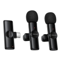 Borofone Lavalier juhtmevaba mikrofon BFK16A Winner Type C must - 2 tk Borofone Lavalier juhtmevaba mikrofon BFK16A Winner Type C must - 2 tk