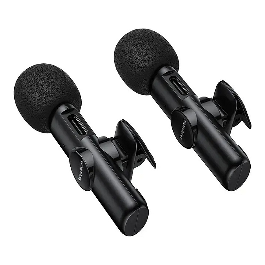 Borofone Lavalier bezvadu mikrofons BFK16A Winner Type C melns - 2 gab. – 4