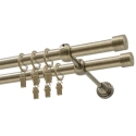 Decastyl Double Curtain Rod FI 19 mm antique brass 160 cm LUNA with rollers KOWALSKI Decastyl Double Curtain Rod FI 19 mm antique brass 160 cm LUNA with rollers KOWALSKI
