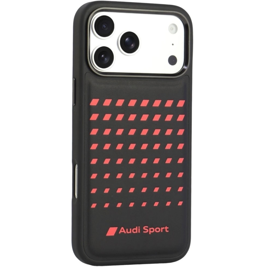 Audi Sport sintētiskās ādas MagSafe vāciņš iPhone 18 Pro Max / 17 Pro Max - Melns – 3