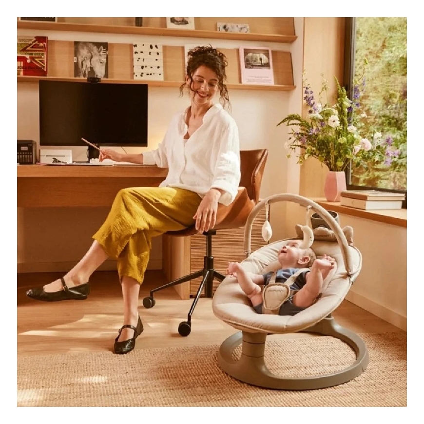 MOMCOZY 2-IN-1 SÄHKÖINEN KEINU-ISTUIMEN SYNTYMÄSTÄ 30 KG: LLE – 2