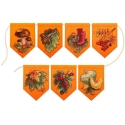 Beldizart Dekoratīvo Lentiņu Komplekts "Rudens Gīrlenda Oranža (7 Karogi)" 10x7 cm ST-1002 Beldizart Dekoratīvo Lentiņu Komplekts "Rudens Gīrlenda Oranža (7 Karogi)" 10x7 cm ST-1002