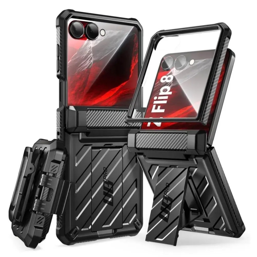 SUPCASE Unicorn Beetle Pro puhelinteline Samsung Galaxy Z Flip 8:lle (F776) musta