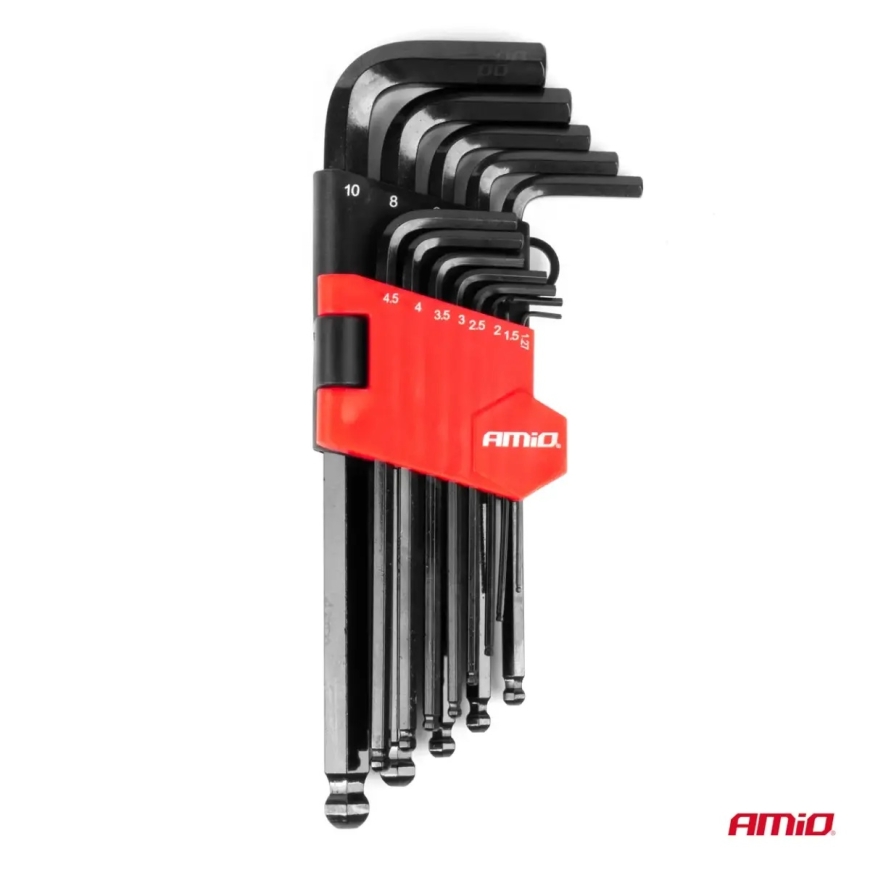 Imbus kuhexagonvõtmed CRV must 13tk AMIO-04304 – 2