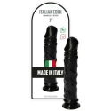Toyz4Lovers Juodas gumowy penis su żyłami i su przyssawką 18 cm