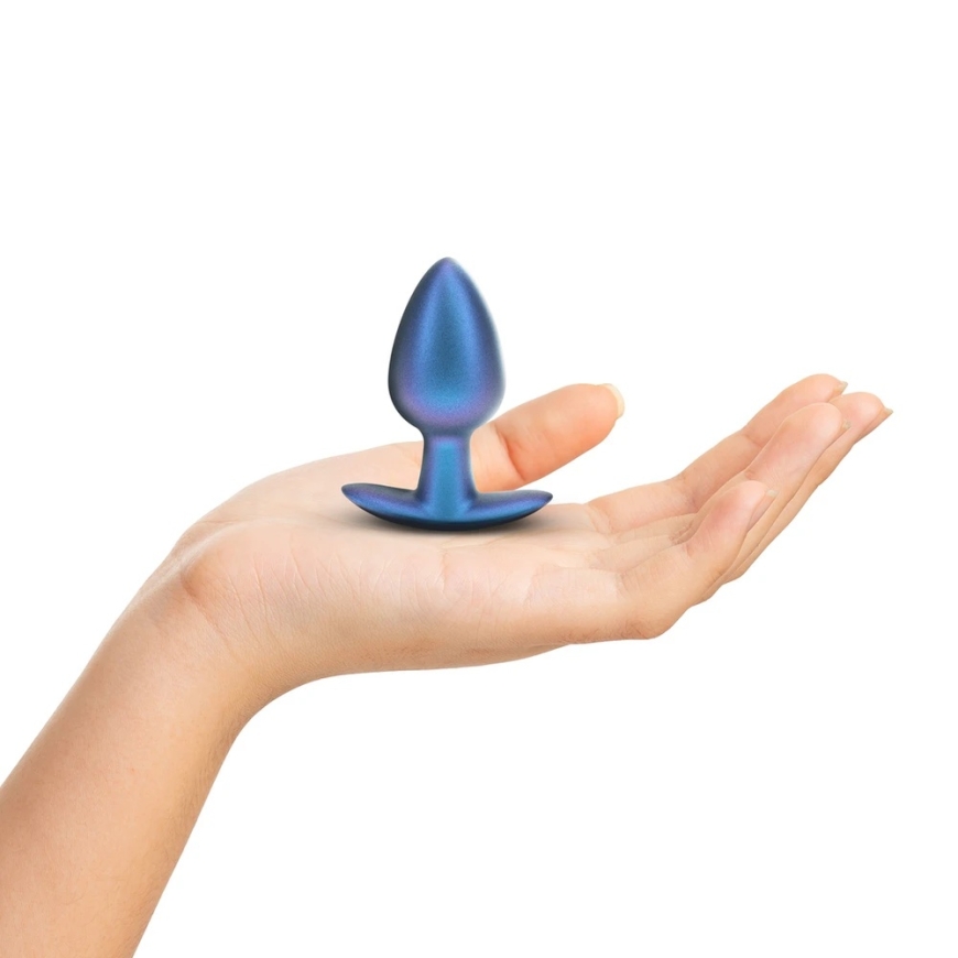 Ouch By Shots Smooth Silicone Anal Plug - Medium - 3.1 / 7,9 cm - Metallic mėlyna – 3