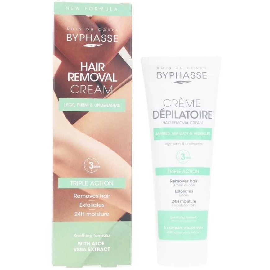 Byphasse Crema Depilatoria Extracto De Aloe Vera, 125 ml
