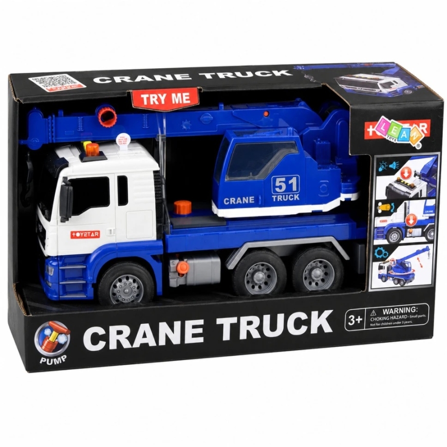 Lean Toys Truck with Crane Blue and White – 4