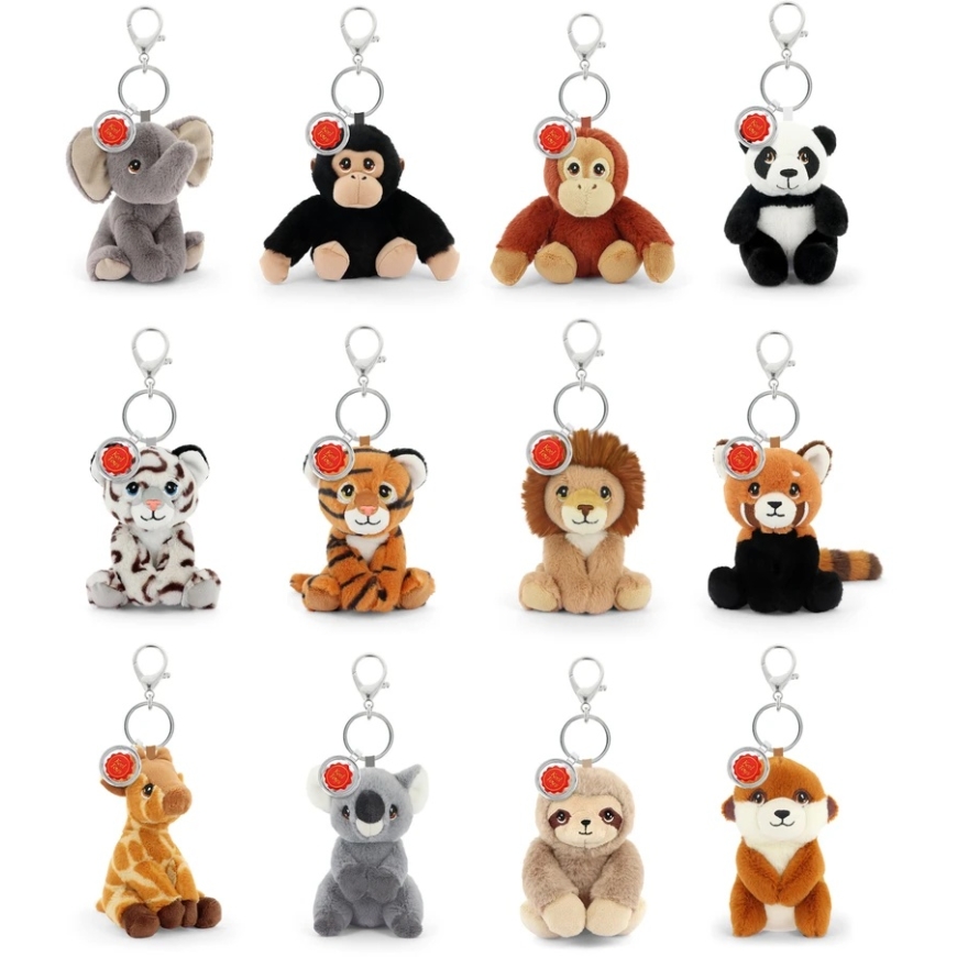 Keel Toys Keeleco брелок для сумки: Дикая природа, 12 см - 12 дизайн