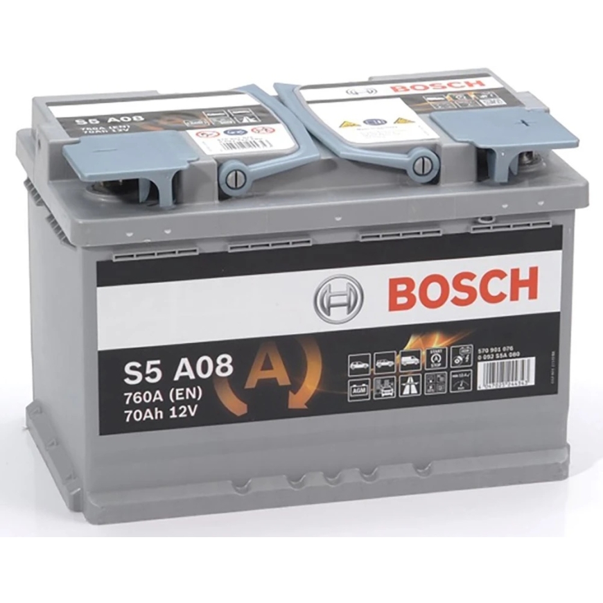 Bosch S5 AGM Hõbe 12V 70Ah 760A Aku – 2