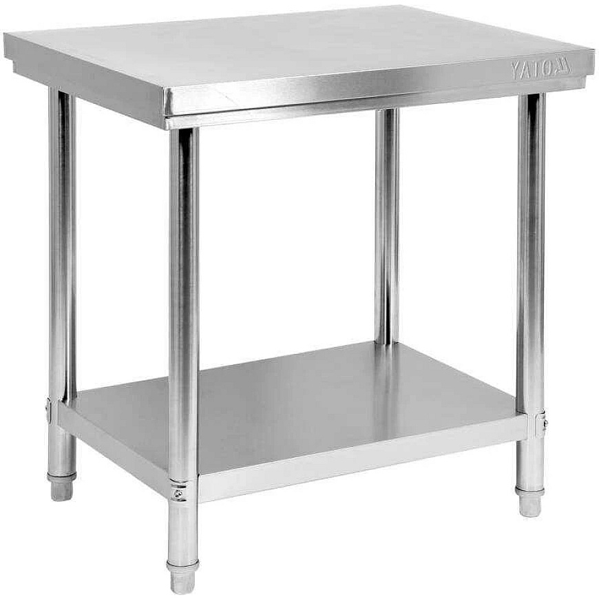 Toya Sa Poland Ruostumattomasta Teräksestä Valmistettu Työpöytä, Hyllyllä, Säädettävät Jalakset, 800x600x850 mm – 3