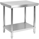 Toya Sa Poland Nerūdijančio plieno darbo stalas, su lentyna, reguliuojamos kojelės, 800x600x850 mm Toya Sa Poland Nerūdijančio plieno darbo stalas, su lentyna, reguliuojamos kojelės, 800x600x850 mm