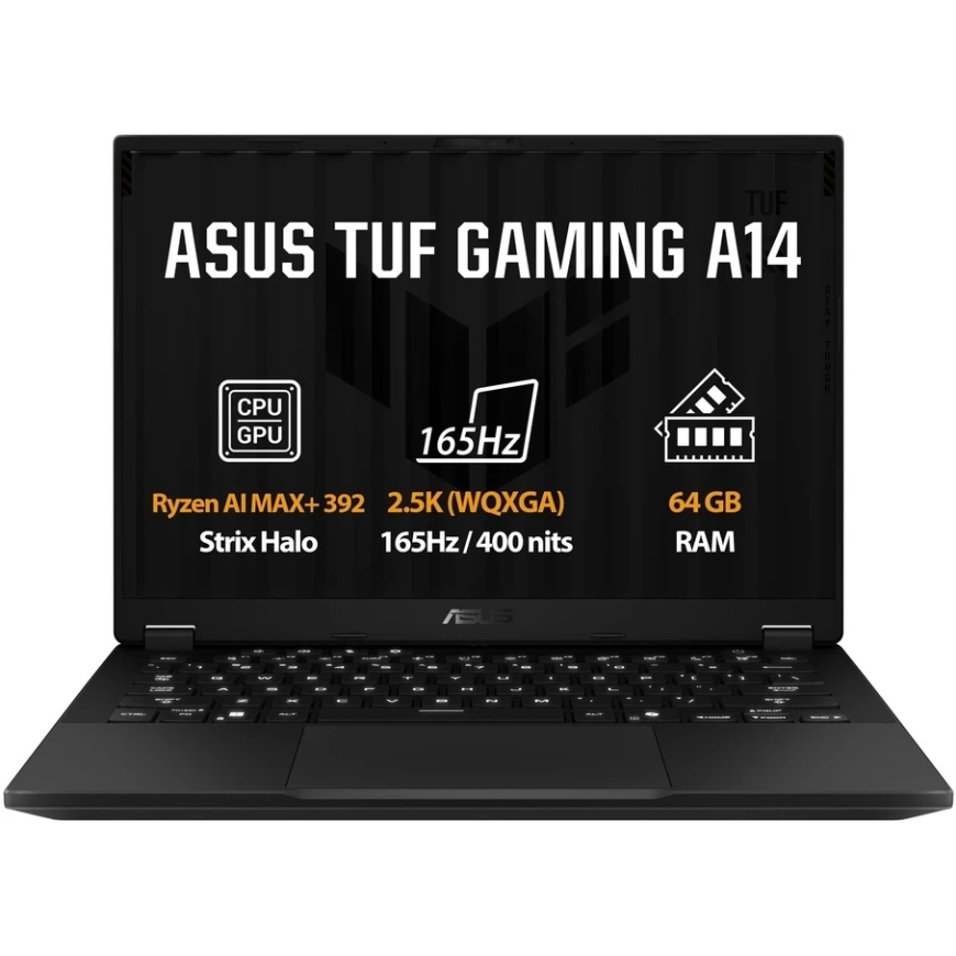ASUS NTB TUF Gaming A14 (FA401EA-RG062WZ) kannettava, Ryzen AI MAX+ 392, 14" 2560 x 1600, 64 GB, 1 TB SSD, Radeon, W11 Home, har
