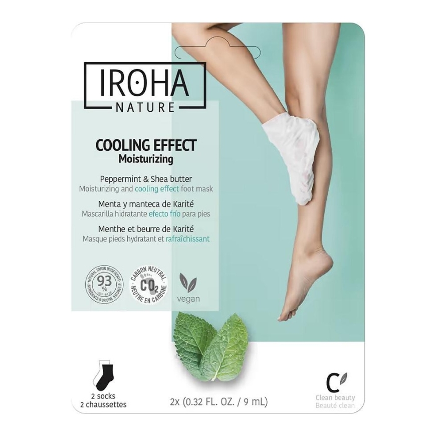 Kaukė pėdoms Iroha Nature Relaxing Peppermint Foot Socks su pipirmėtėm, 1 pora