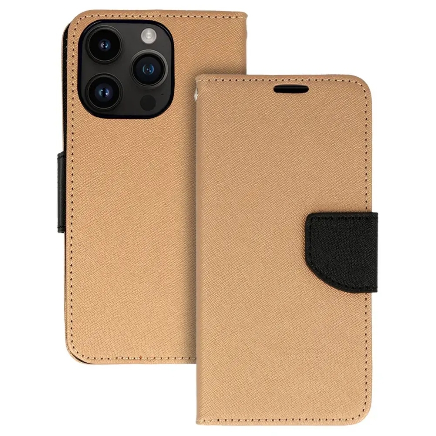 Fancy чехол-книжка для телефона iPhone 12 Pro Max золотой чёрный