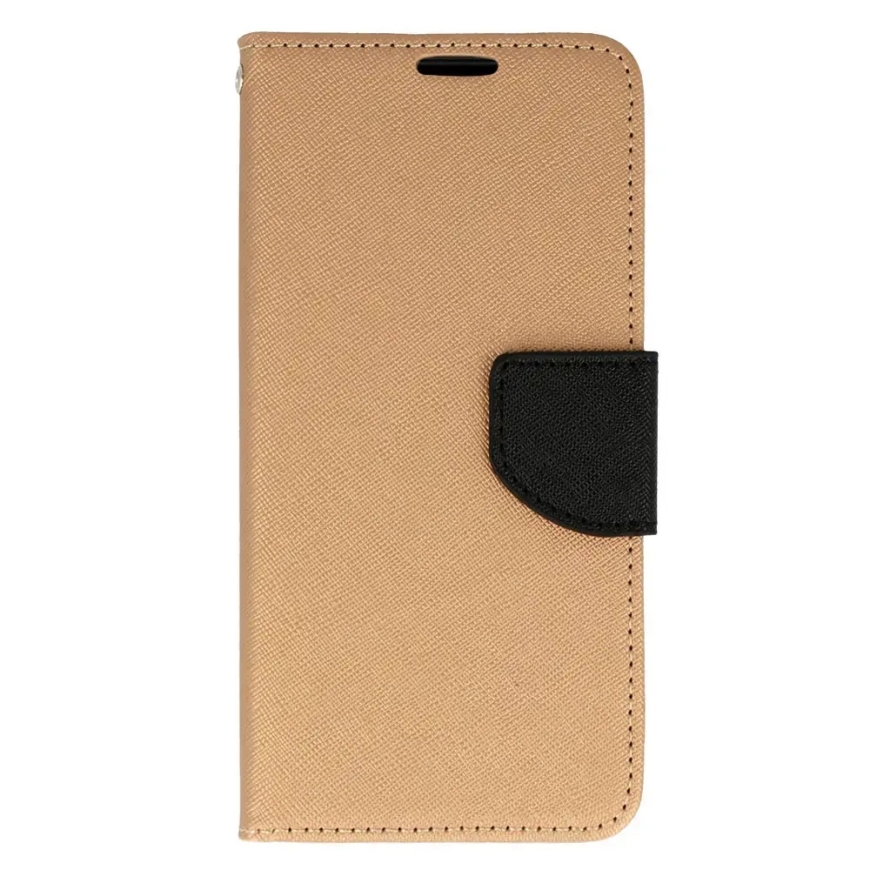 Fancy grāmatveida maciņš telefonam iPhone 12 Pro Max zelta krāsā melns – 2
