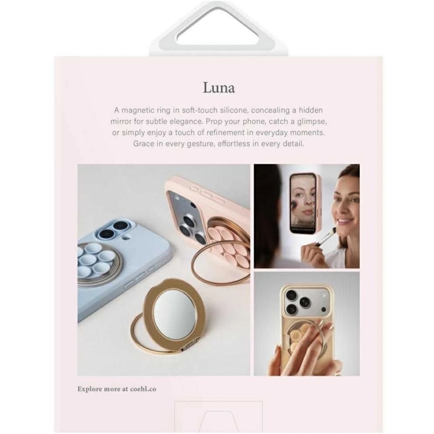UNIQ Coehl Luna магнитный держатель с зеркалом и присоской, песочного цвета – 2