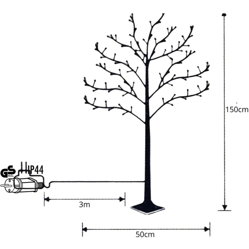 EDELMAN KORISTEPUU 180LED 150CM VALKOINEN LUCA – 3