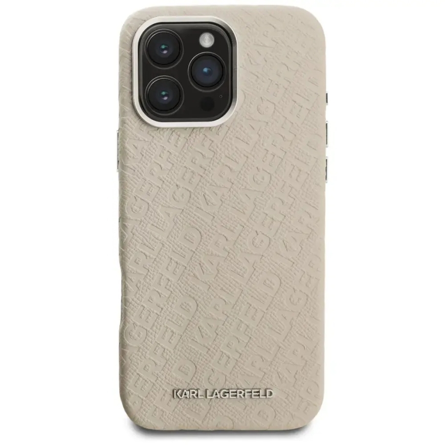 Karl Lagerfeld FW Stamped Karl maciņš ar MagSafe atbalstu telefonam iPhone 16 Pro Max bēšs – 3