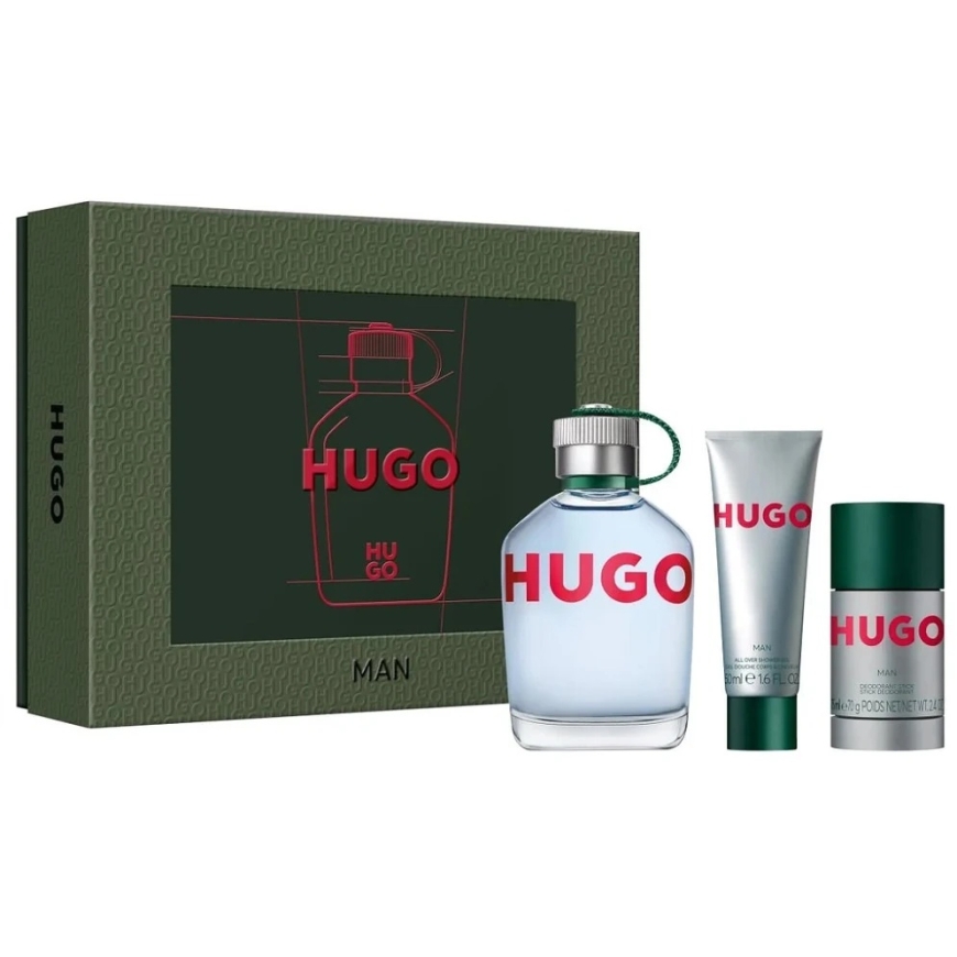 Набор Hugo Boss Hugo Man EDT, 125 мл геля, 50 мл дезодоранта, 75 мл