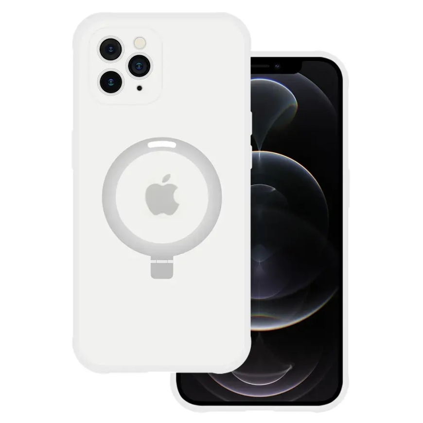 Tel Protect Taianomainen puhelinsuojus jalustalla ja MagSafe-tuella iPhone 11 Pro:lle, hopea